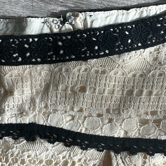 Free People Cream Lace Skirt with Black Accents 6 - Picture 8 of 14